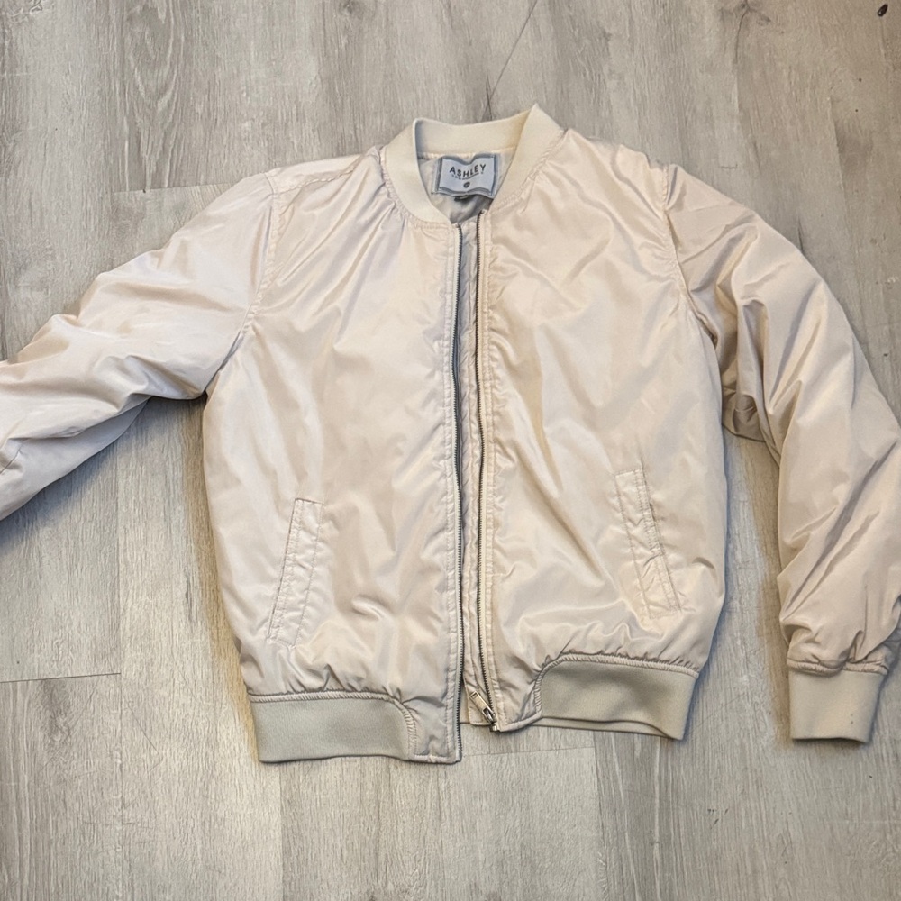 Cream Bomber Jacket